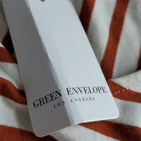 Set of 2 Green Envelope Rayon Striped Tops - Picture 8 of 14